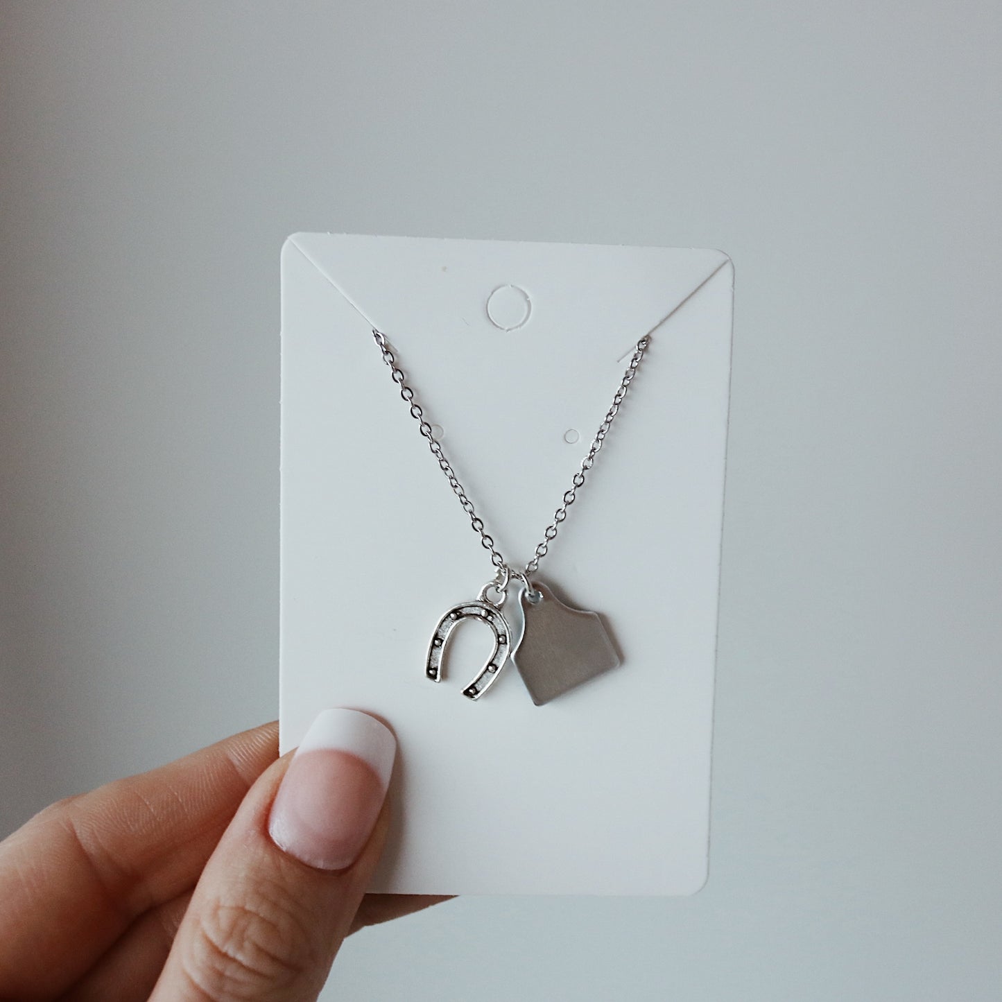 CUSTOM 2 LETTER COW TAG INITIAL NECKLACE