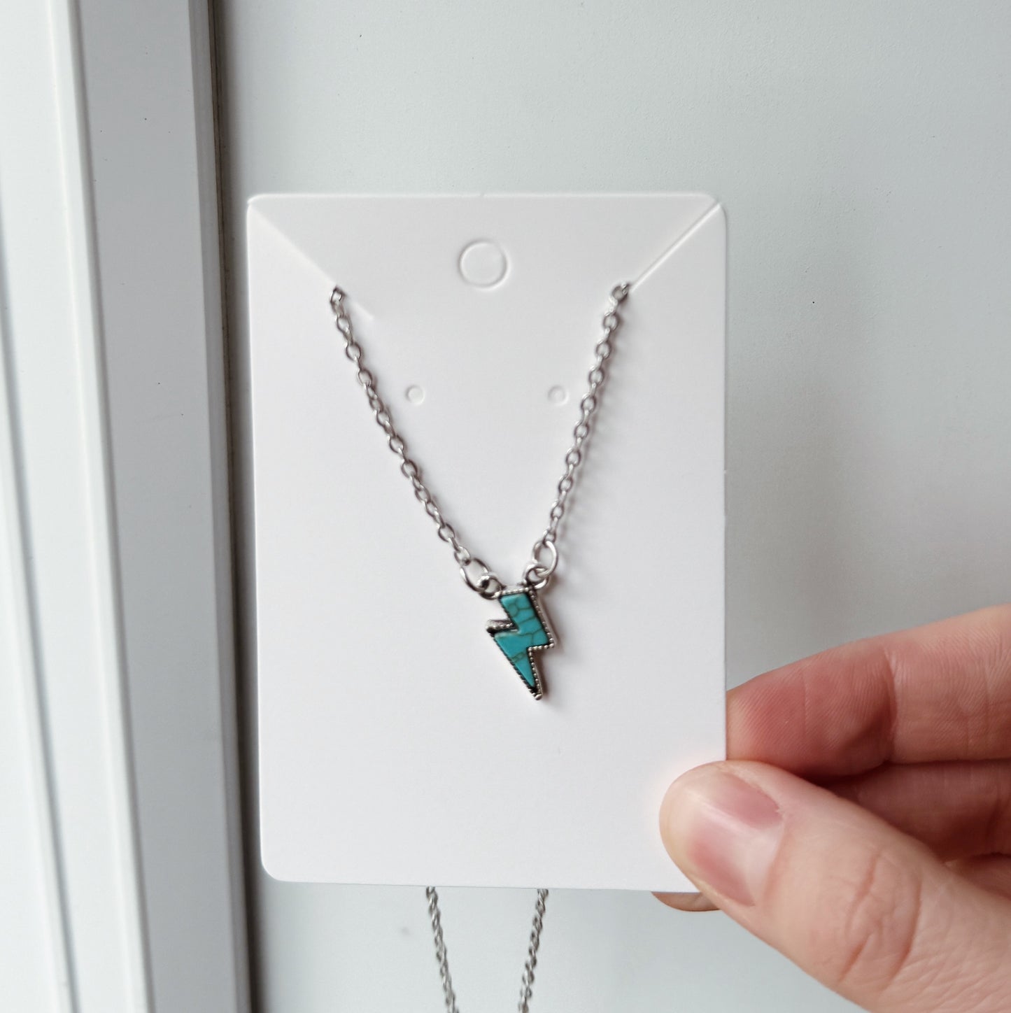 TURQUOISE LIGHTNING BOLT NECKLACE