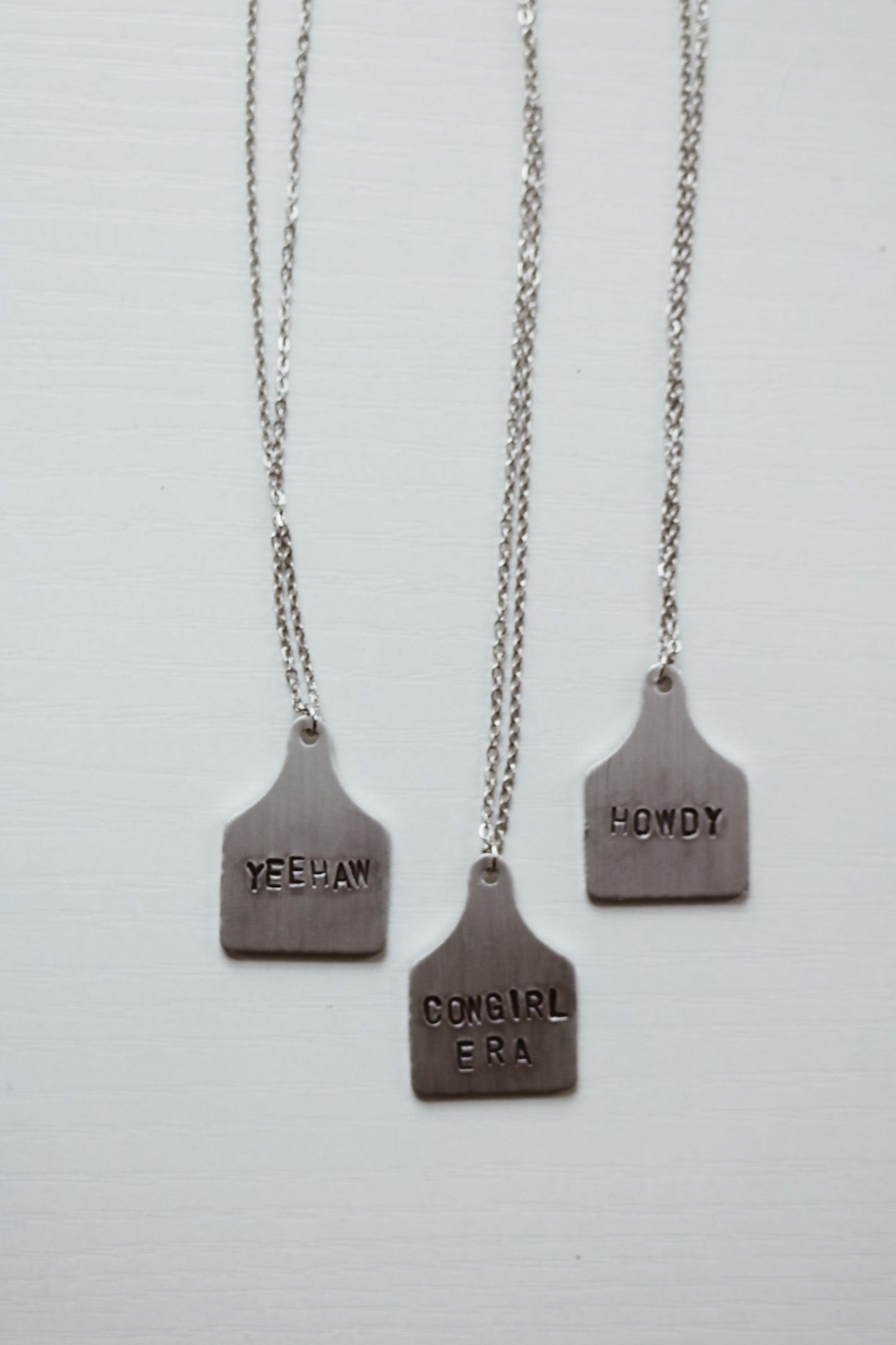 LARGE CUSTOM COW TAG NECKLACE (WRITING)