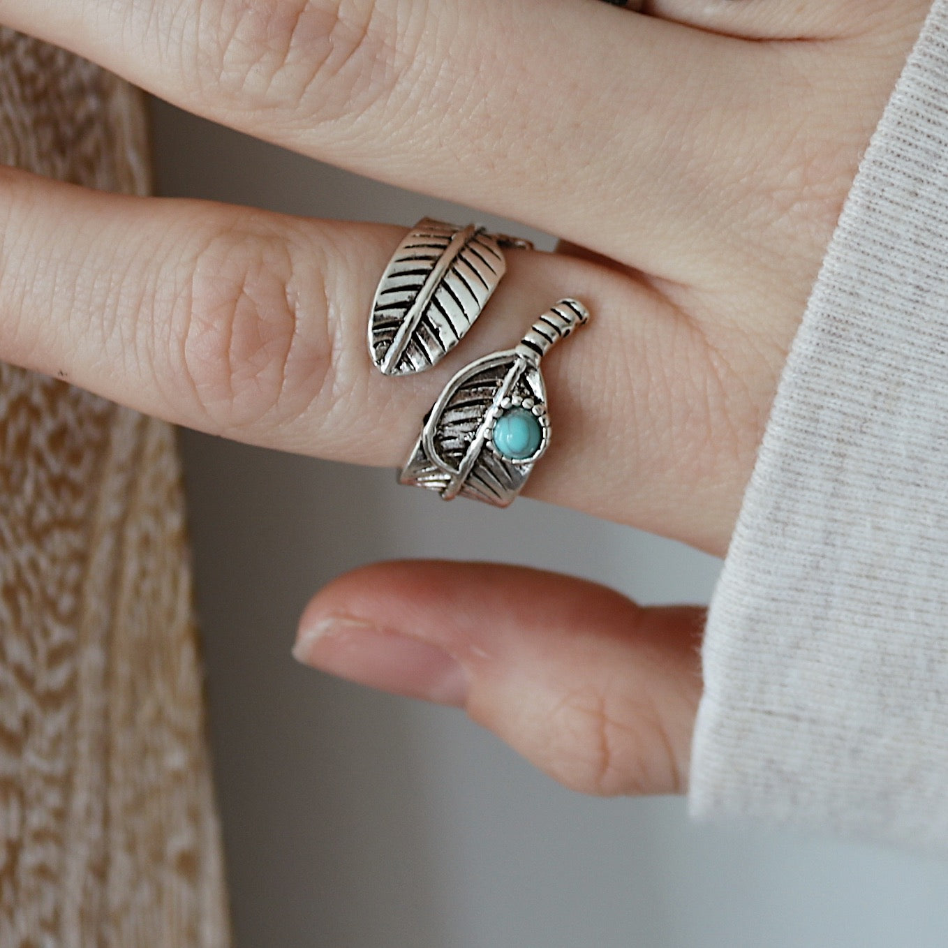 FEATHER TURQUOISE RING