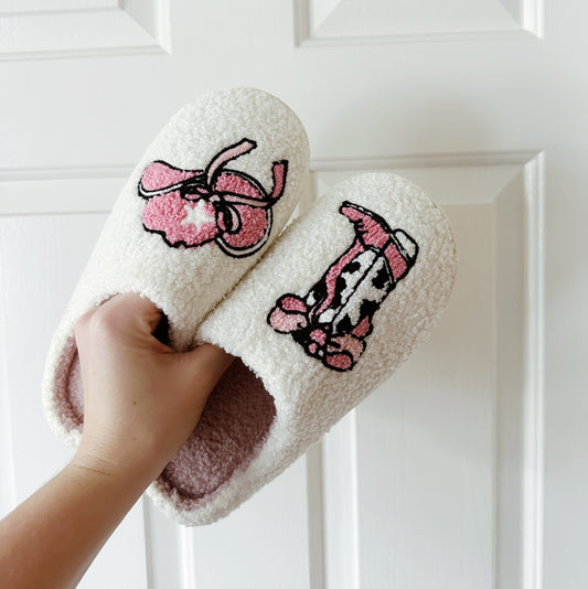 COWGIRL BOW SLIPPERS